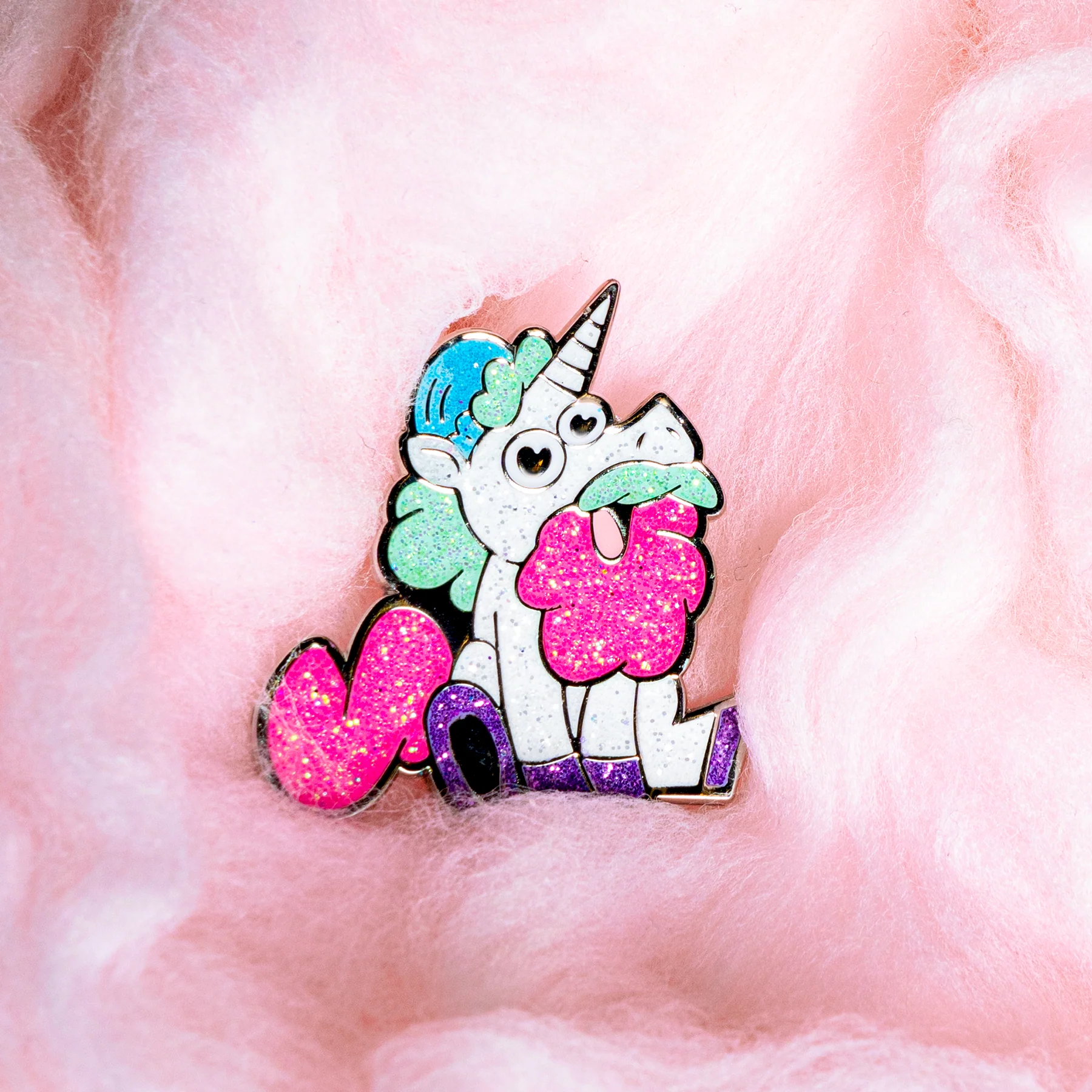 Cotton Candy Randy-corn Glitter Enamel Pin of the Month - Image 3