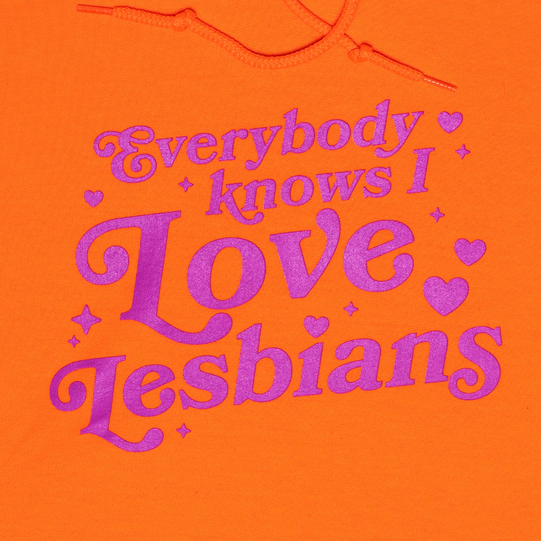 Everybody Knows I Love Lesbians Hoodie (Orange) - Image 3